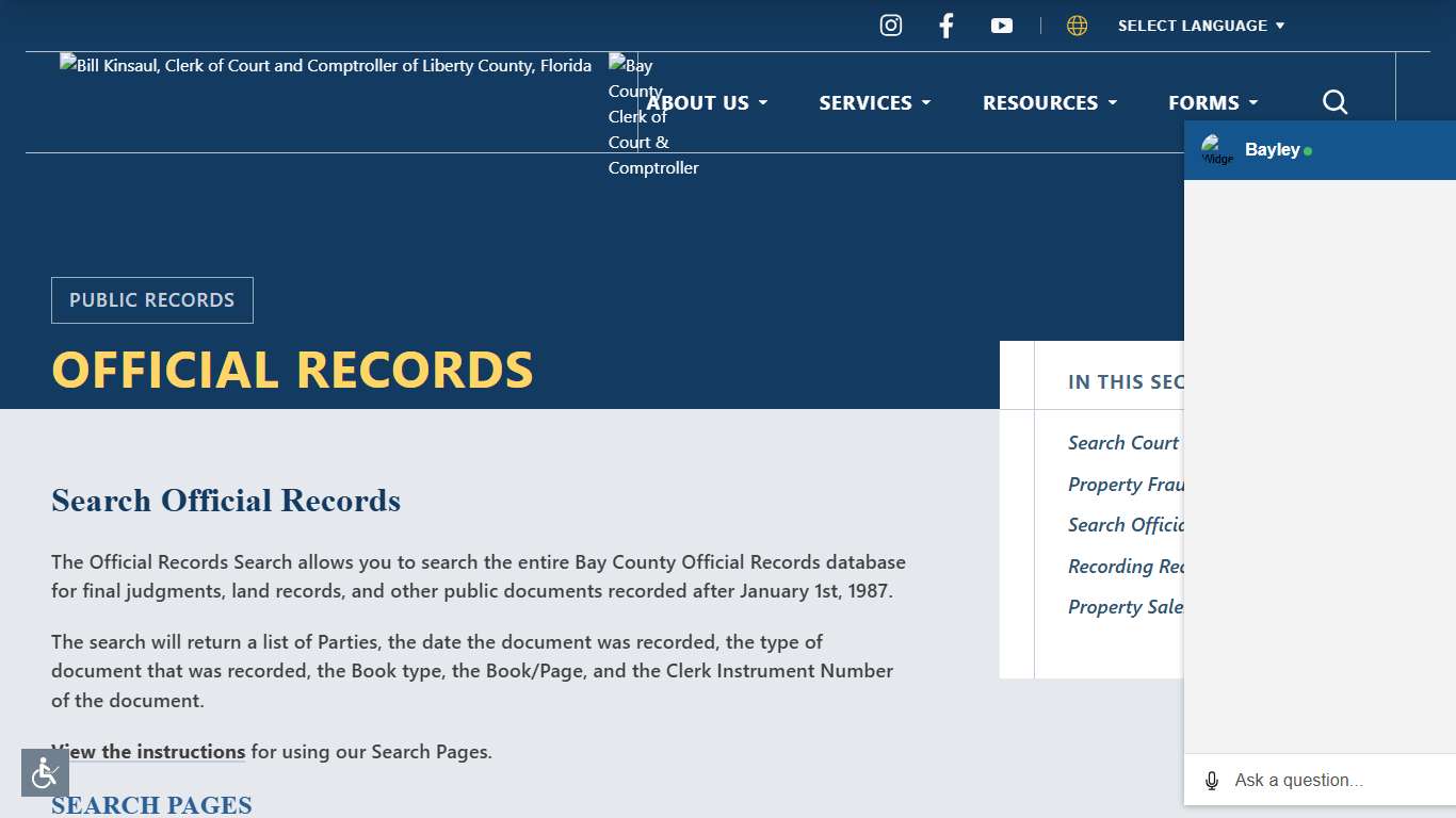 Search Official Records | Bay County Clerk of Court & Comptroller