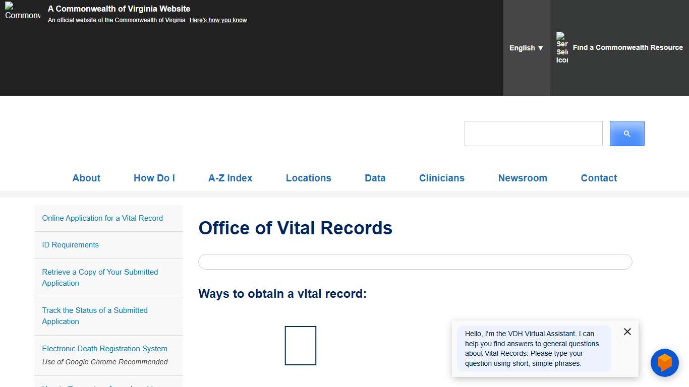 Office of Vital Records - Vital Records